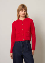 Cardigan con tasche applicate