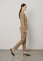 Pantaloni slim fit in misto lino