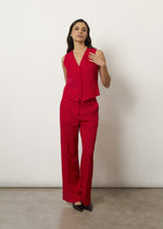 Gilet classico in misto lino