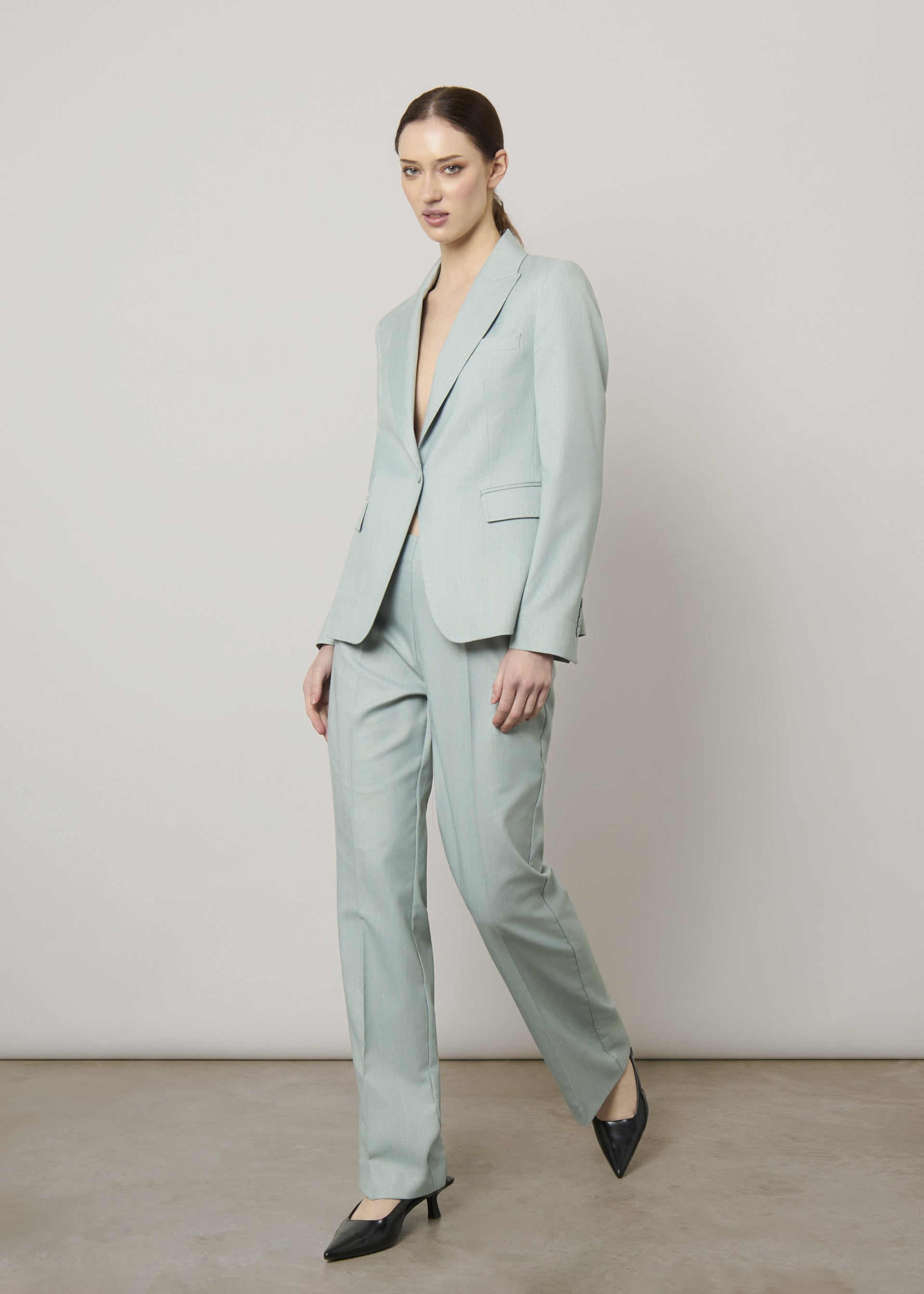 Blazer monopetto gessato