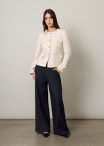 Giacca senza collo con tasche