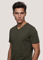 T-shirt scollo V in puro cotone