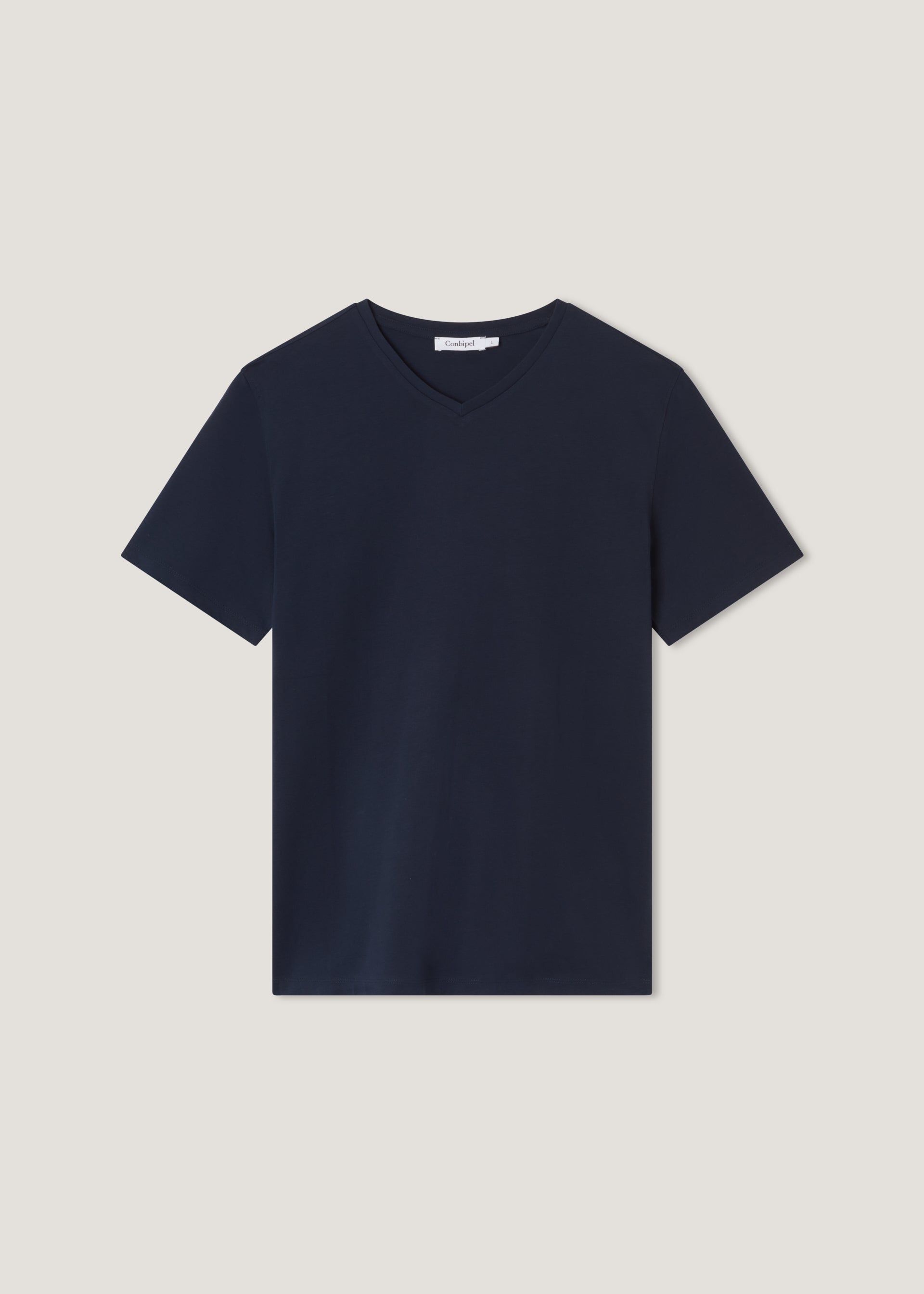 T-shirt scollo V in puro cotone