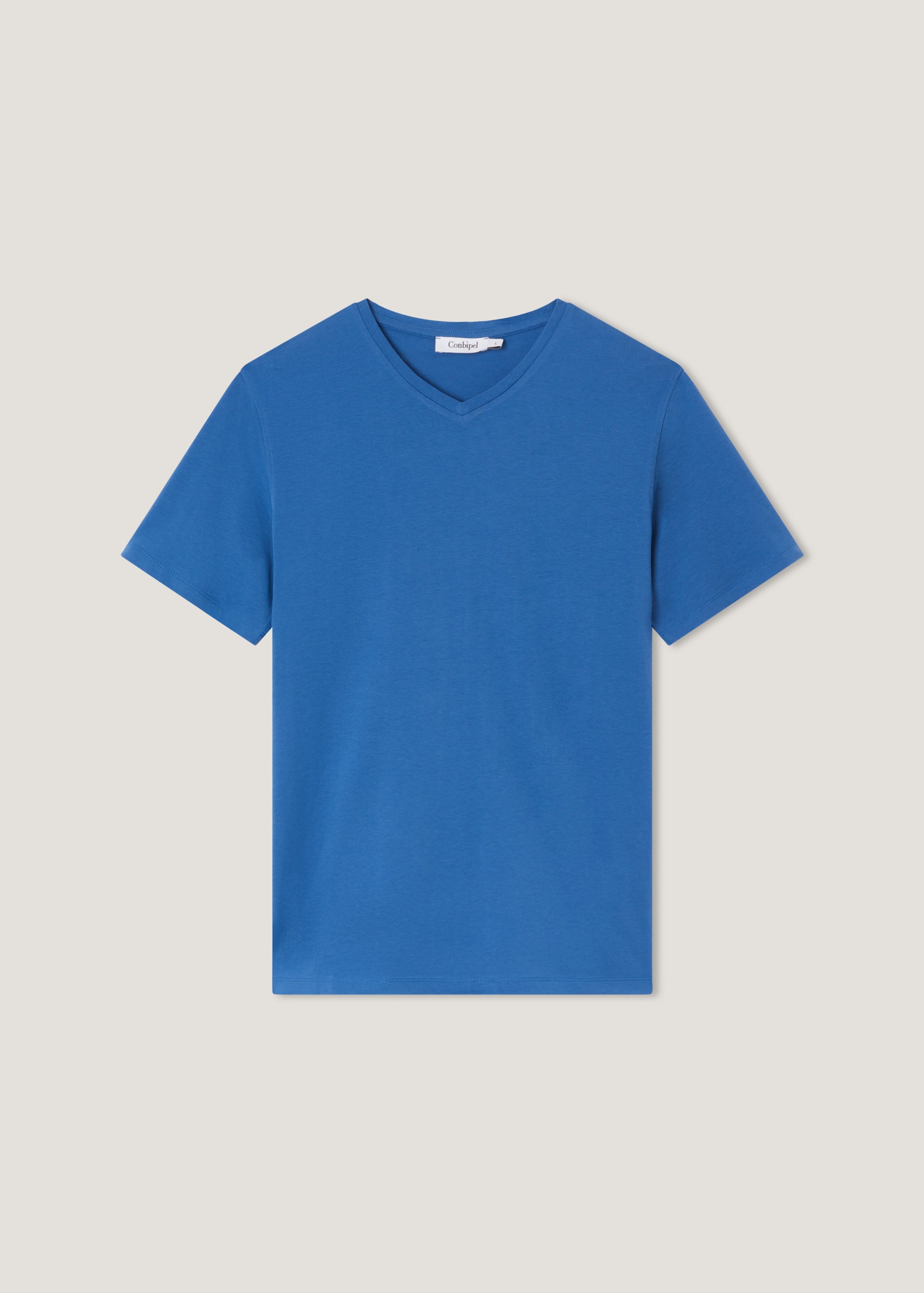 T-shirt scollo V in puro cotone