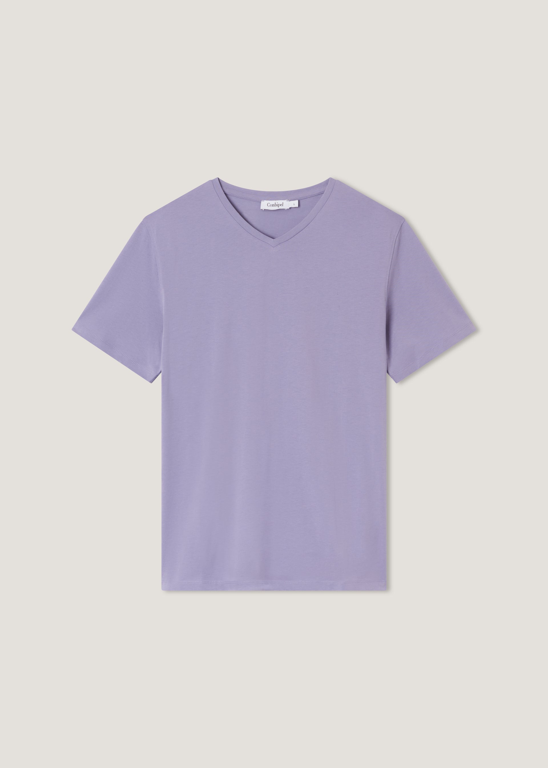 T-shirt scollo V in puro cotone