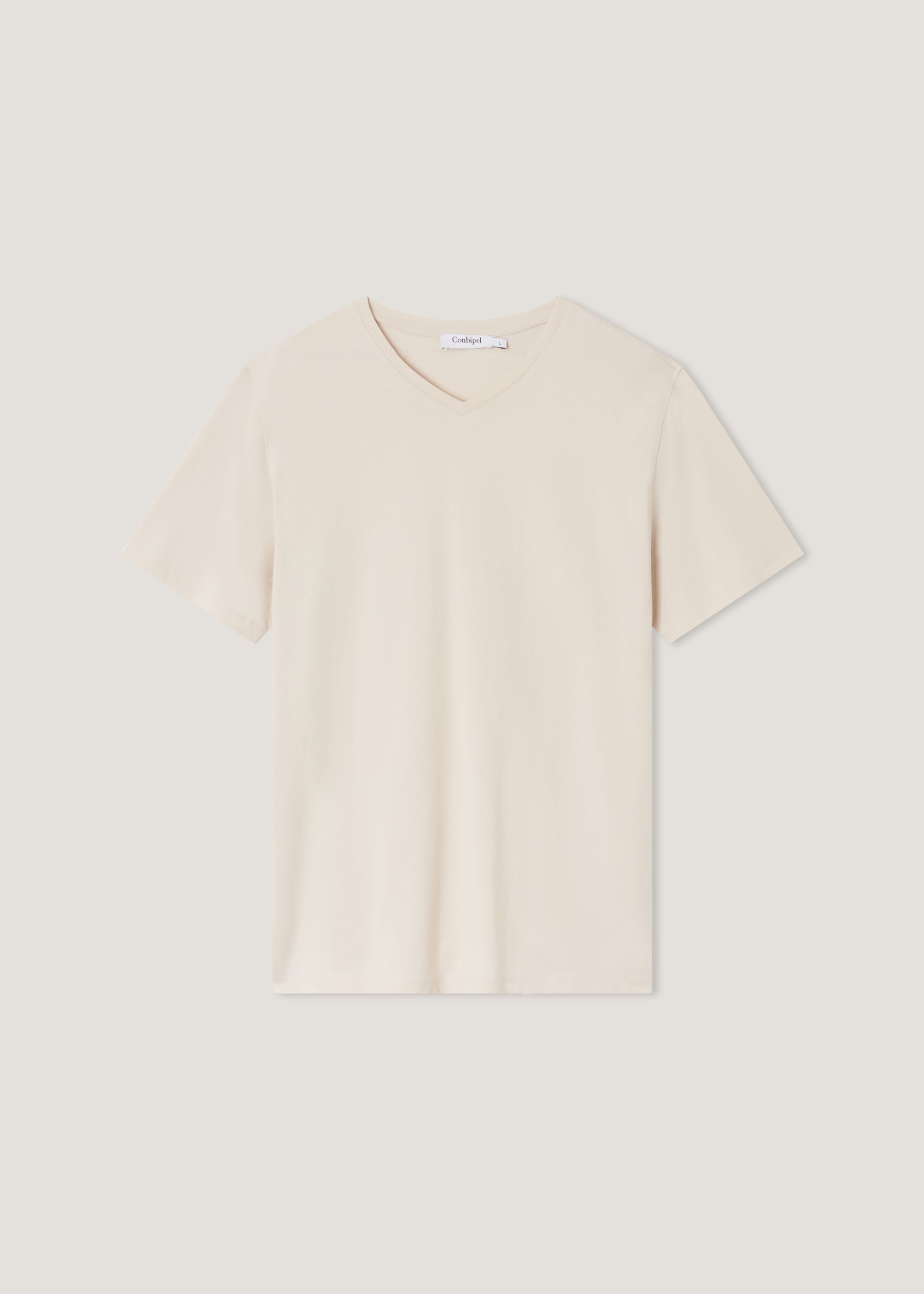 T-shirt scollo V in puro cotone