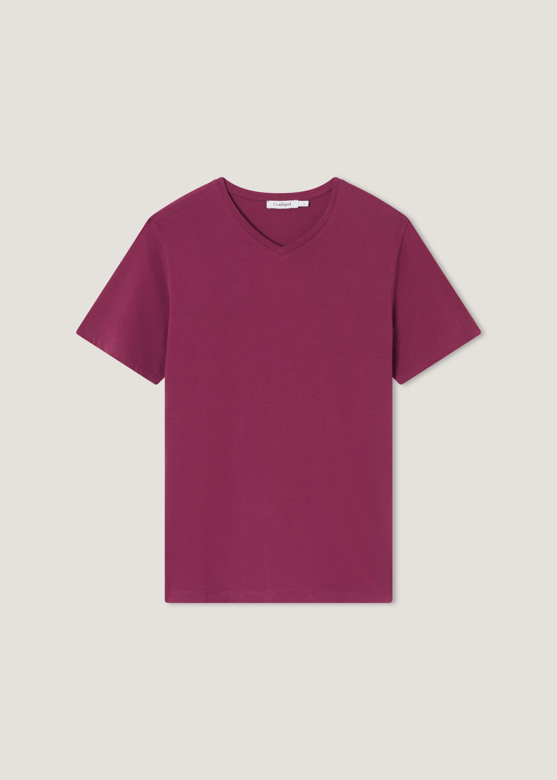 T-shirt scollo V in puro cotone