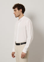 Camicia alla coreana in lino e cotone