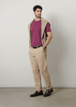 Cardigan in puro cotone stone wash