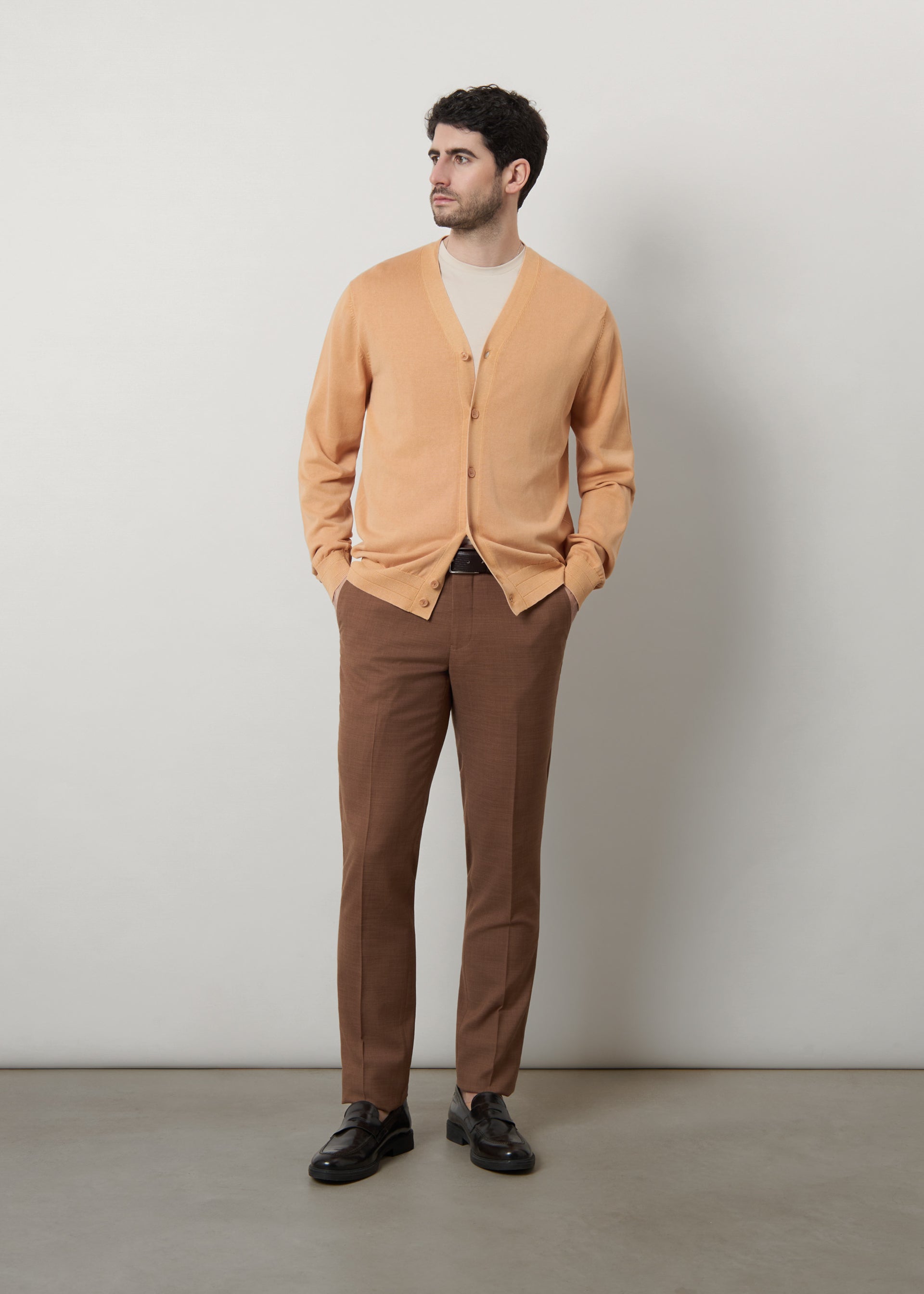 Cardigan in puro cotone stone wash