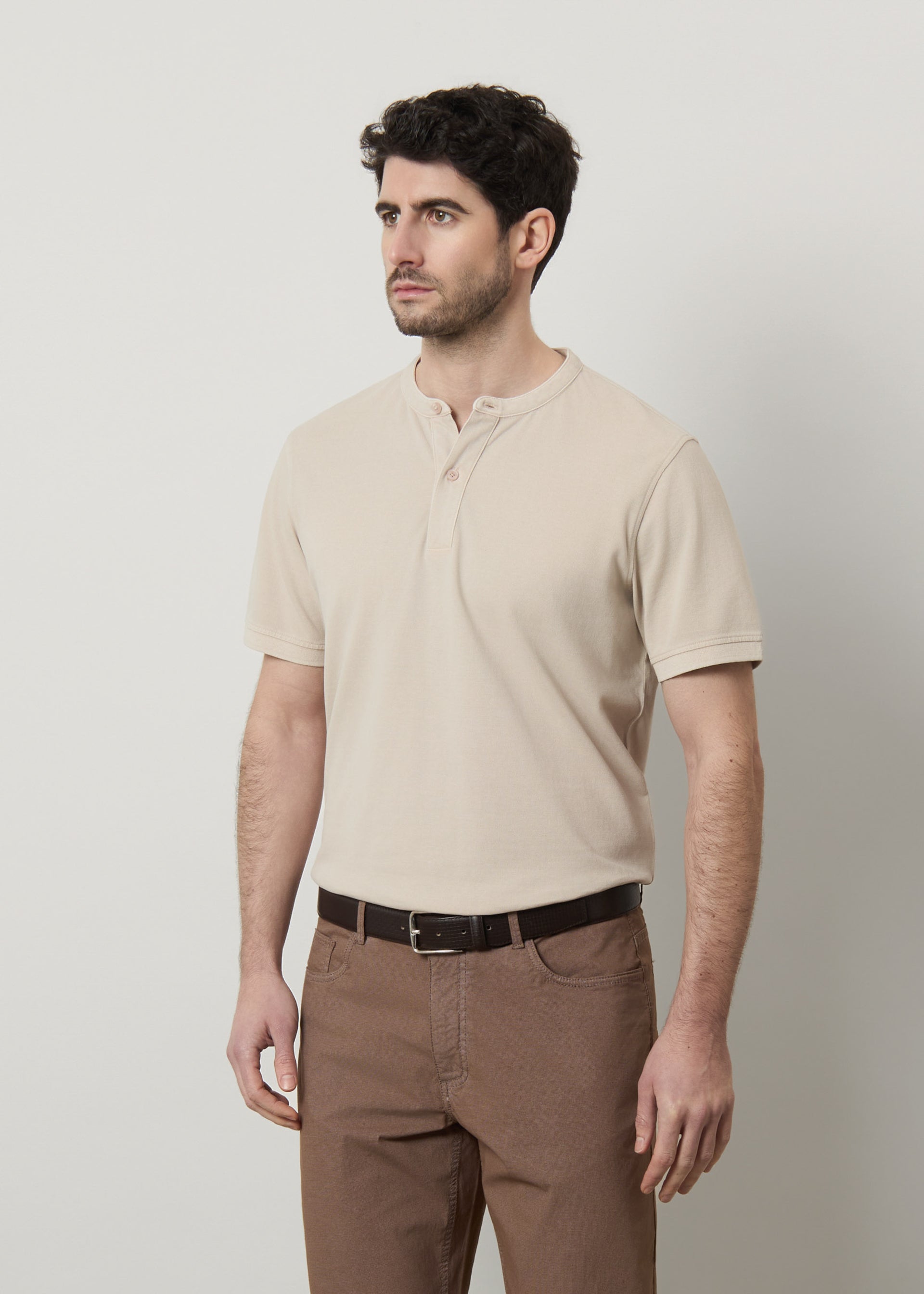 Polo in piquet collo coreana