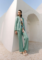 Pantaloni in satin a vita alta