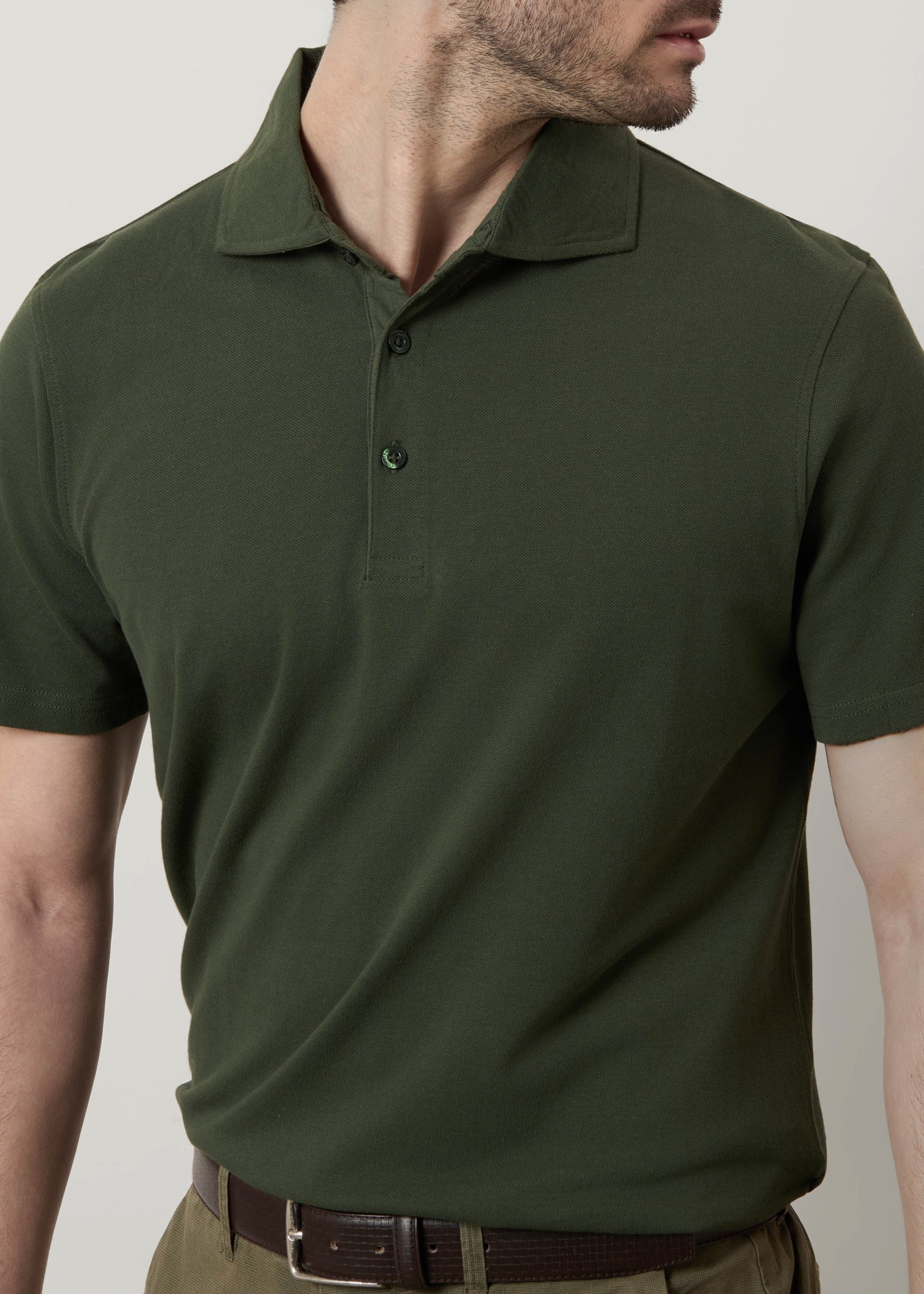 Polo in piquet collo camicia