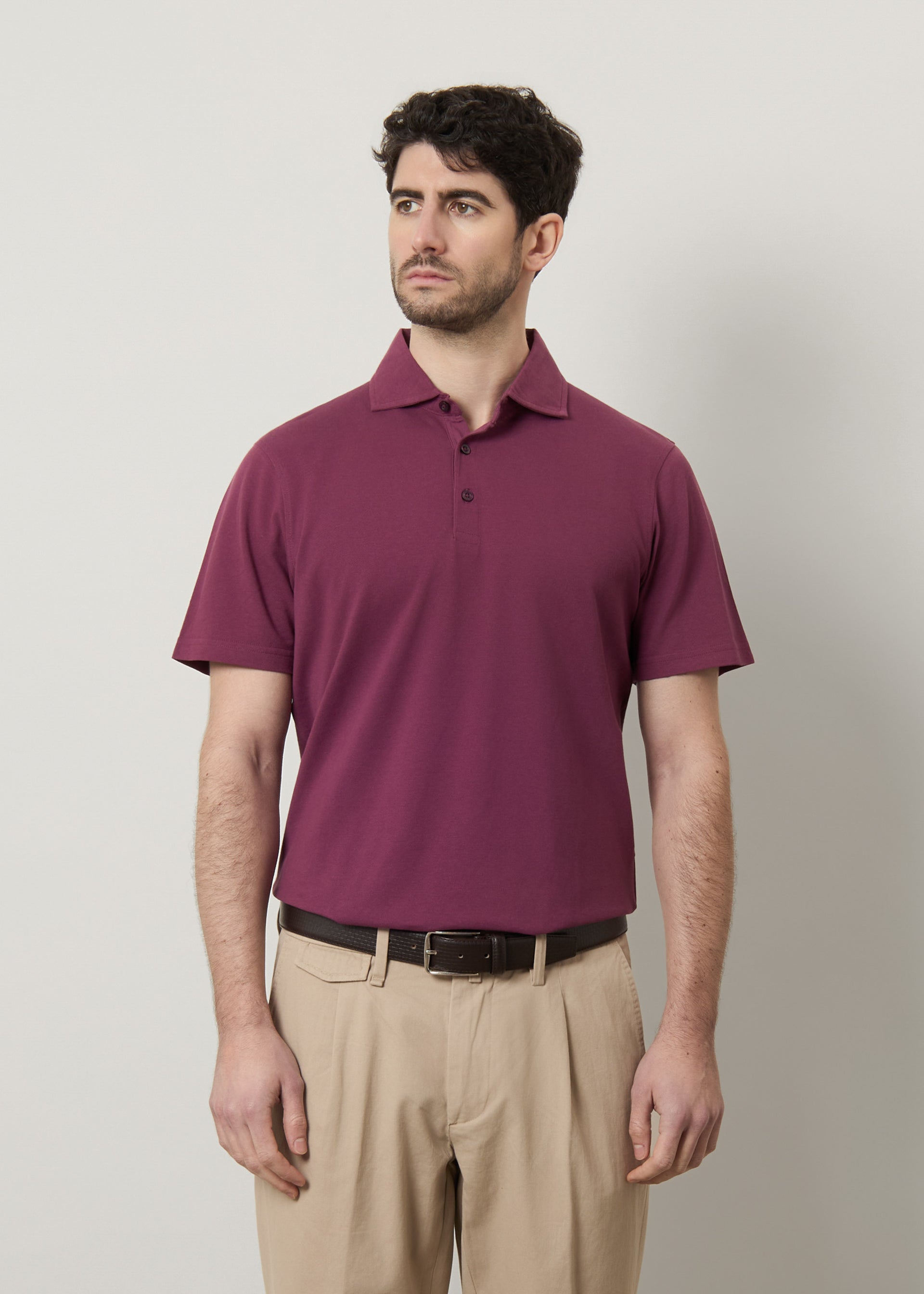 Polo in piquet collo camicia