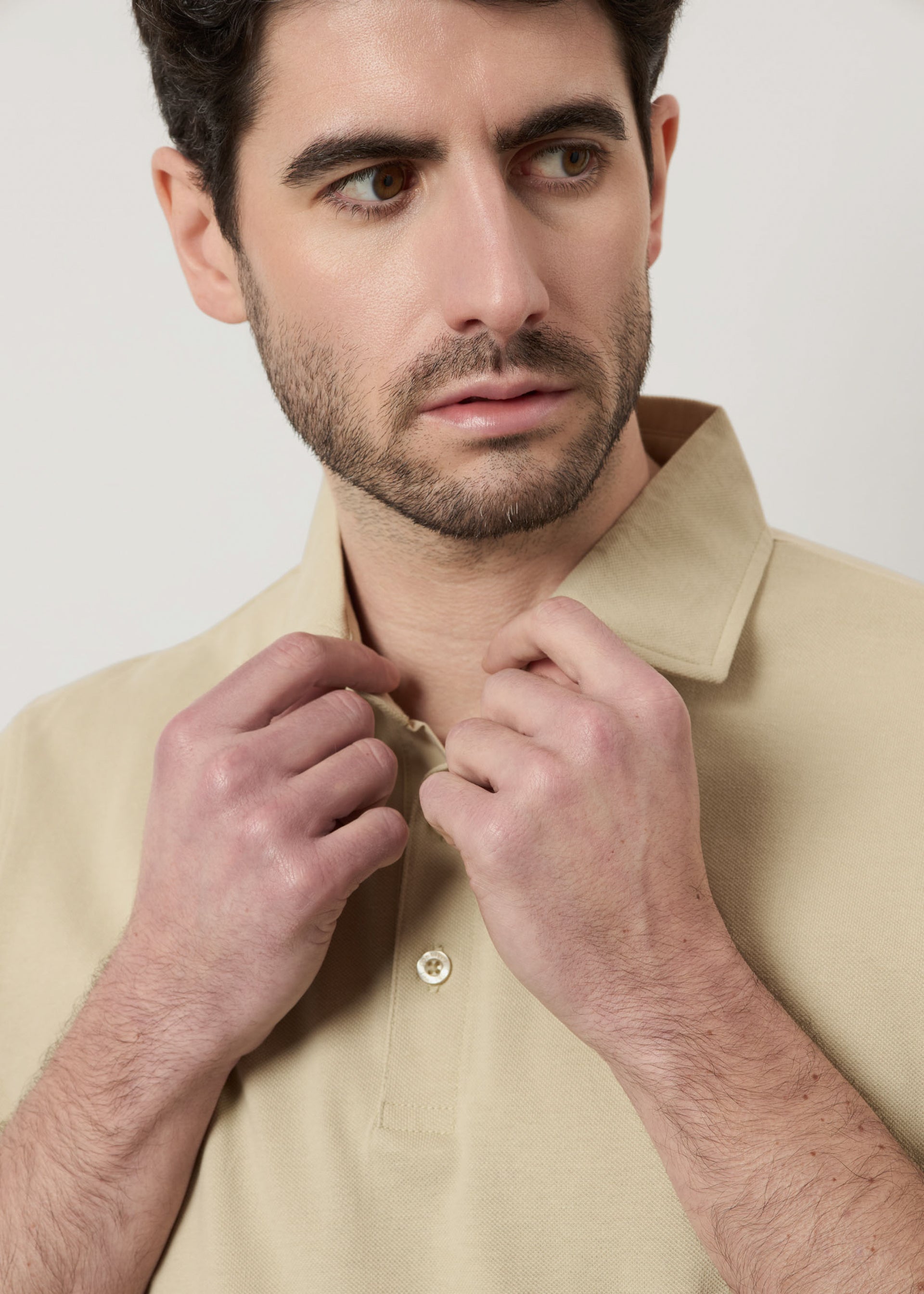 Polo in piquet collo camicia