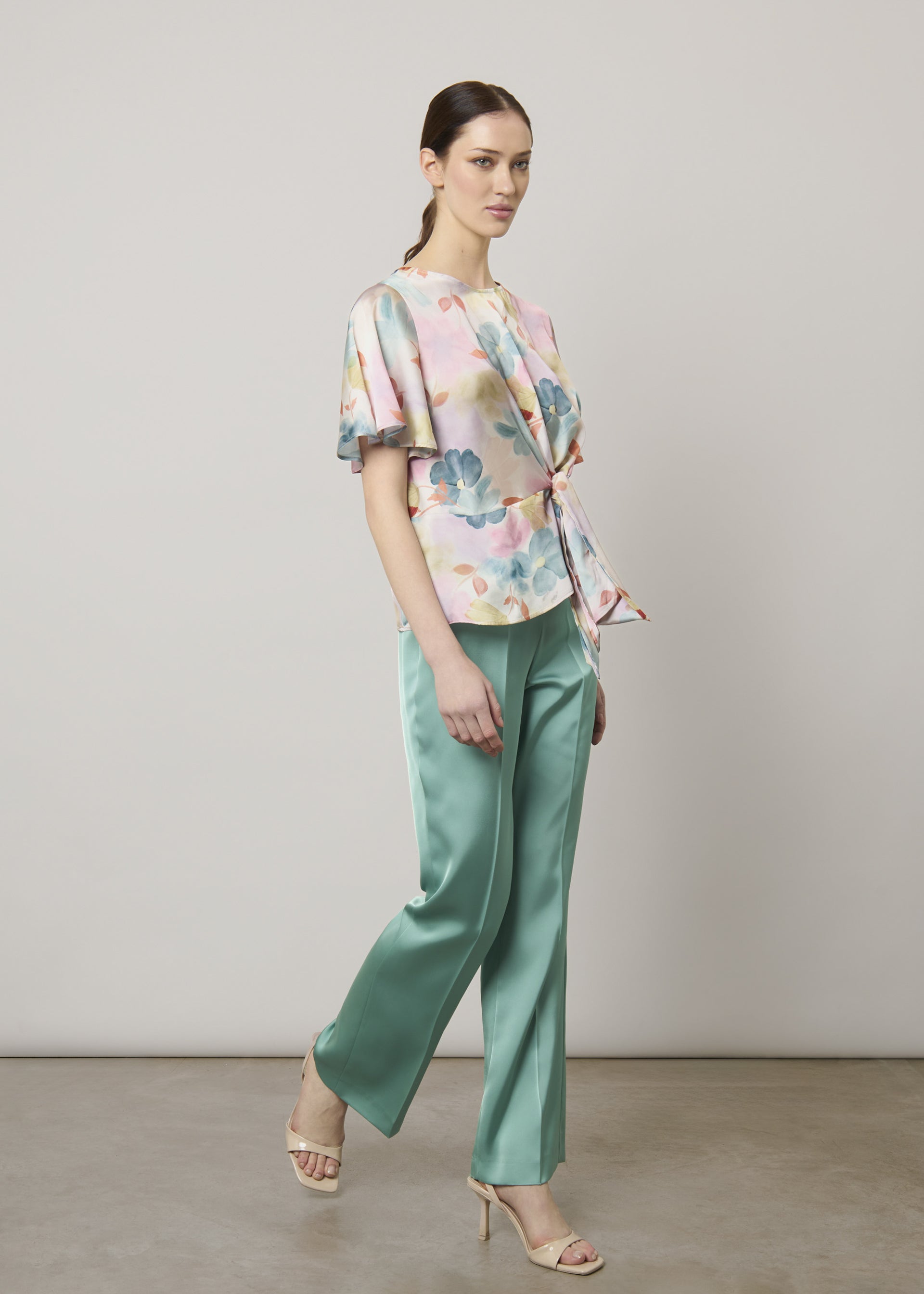 Blusa in raso stampato