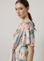 Blusa in raso stampato