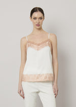 Top lingerie in satin con pizzo