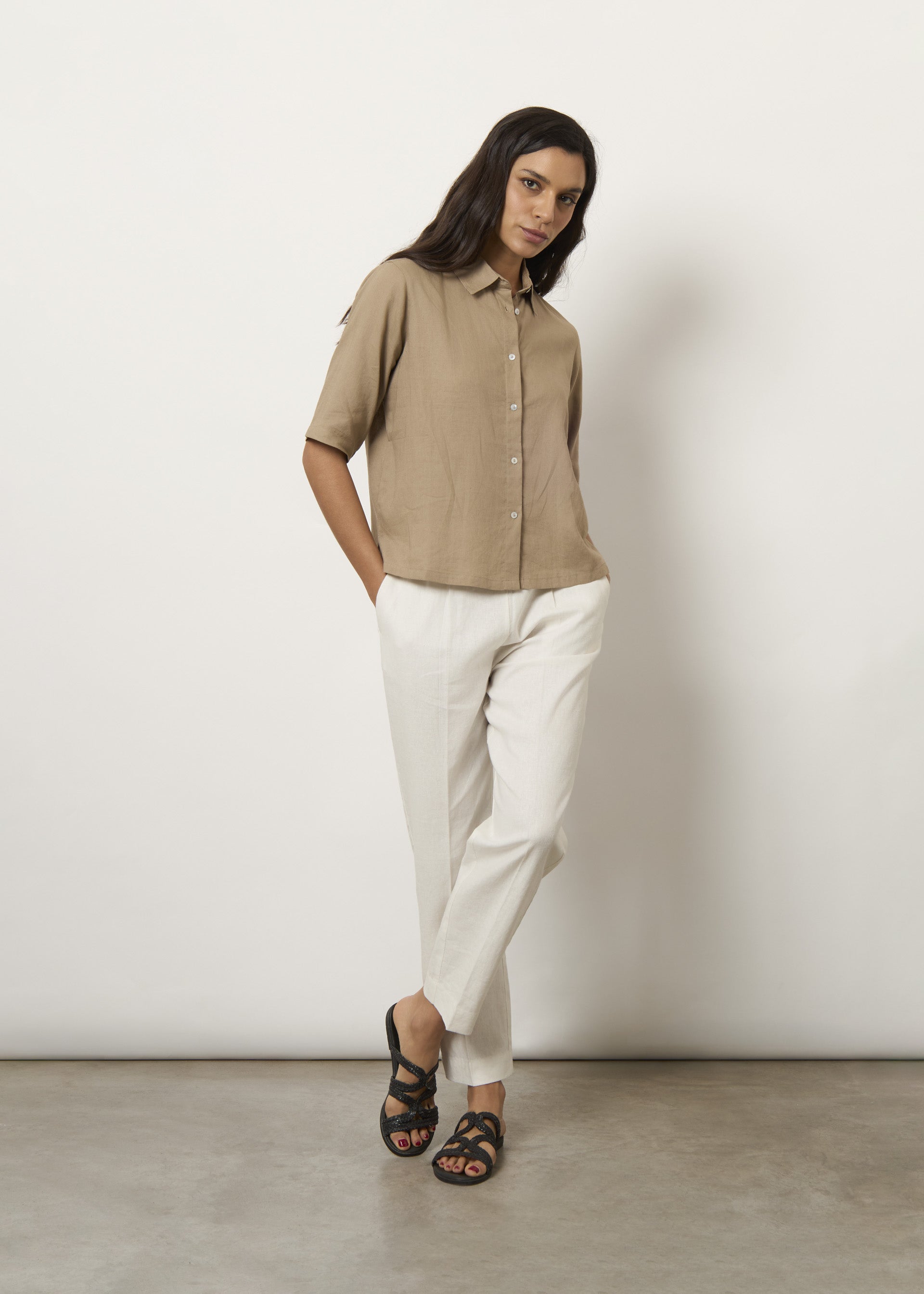 Pantaloni in misto lino