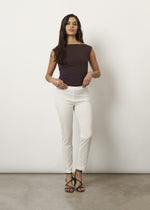 Pantaloni slim in popeline di cotone