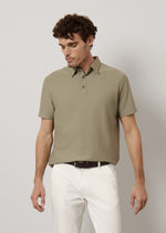 Polo in jersey di puro cotone textured