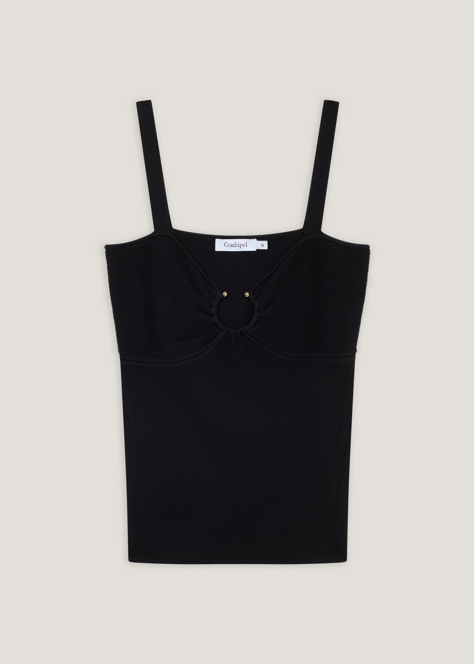 Top in maglia a coste