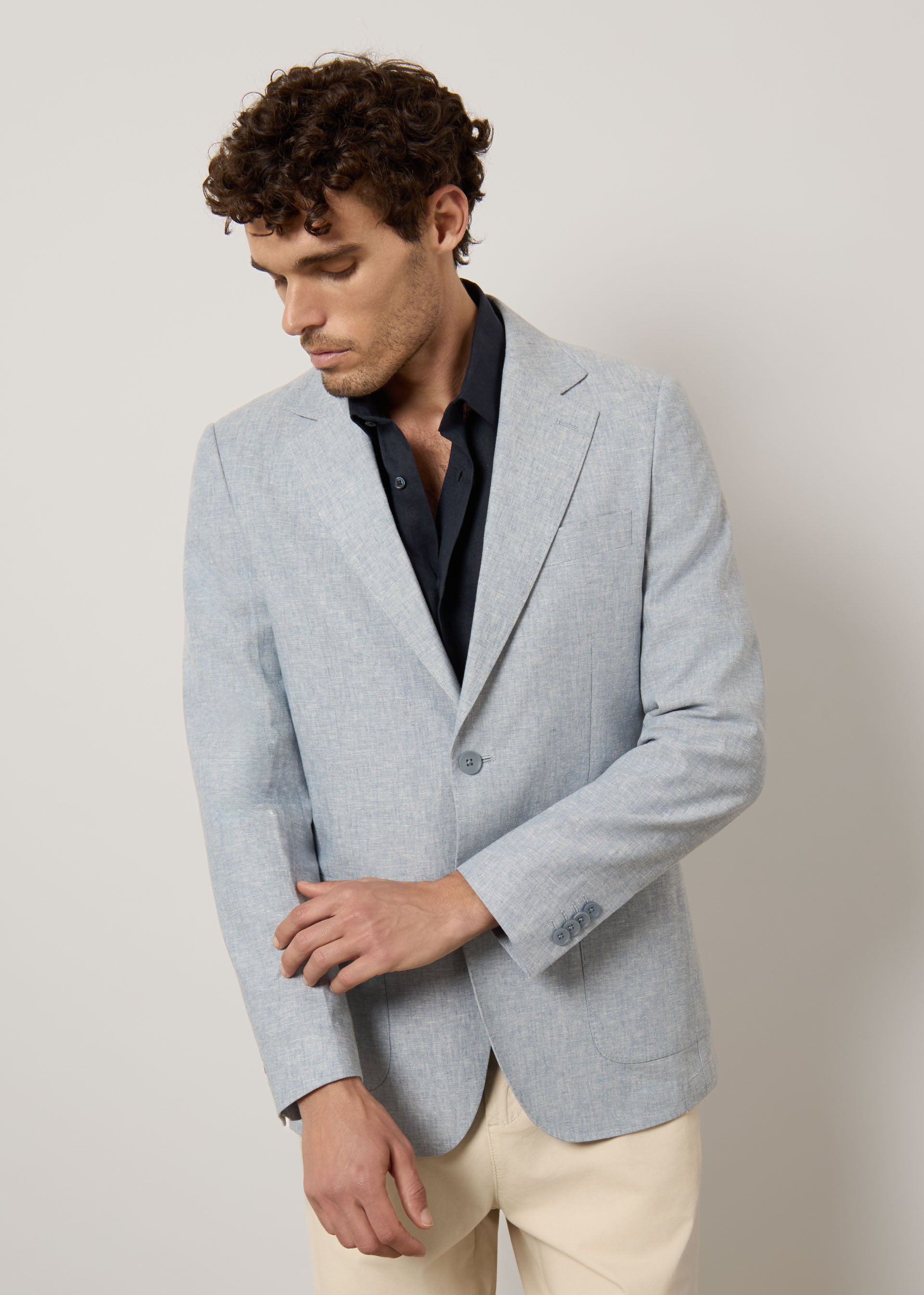 Blazer in lino e cotone