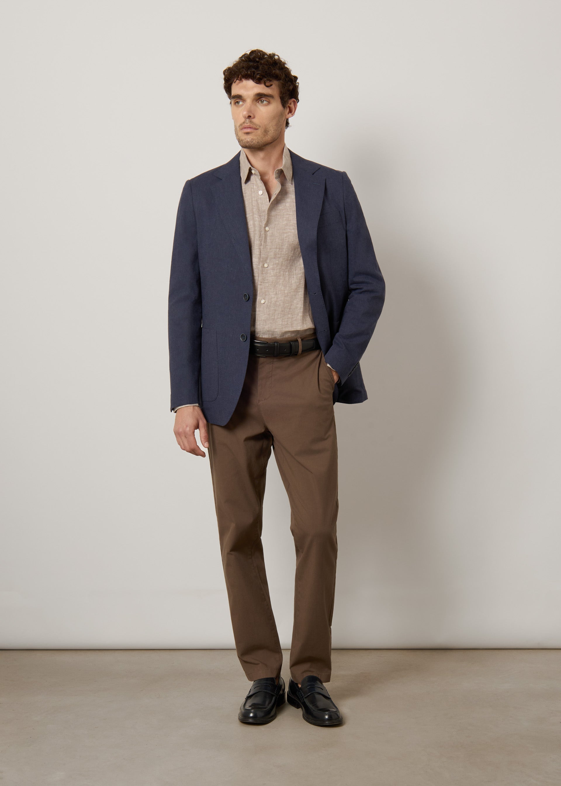 Blazer in lino e cotone