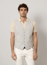 Gilet classico in cotone e lino