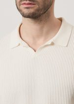 Polo in maglia lavorata di puro cotone