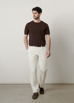 T-shirt in maglia lavorata di puro cotone