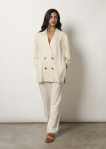 Blazer over in misto lino