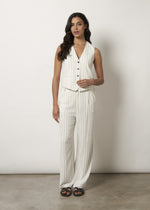 Gilet in misto lino gessato