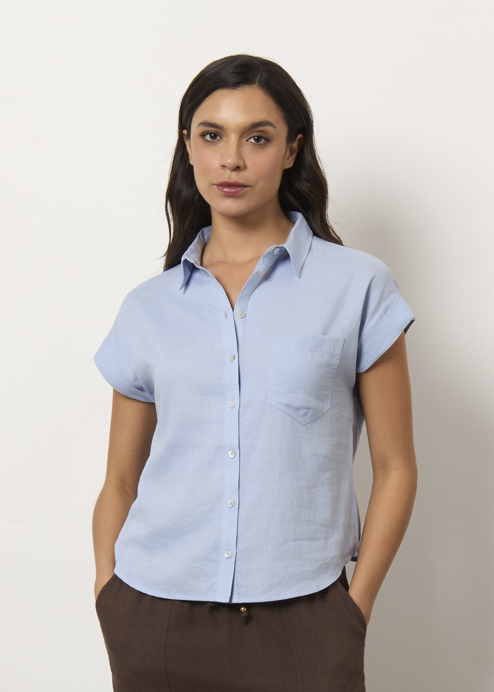 Camicia in misto lino boxy