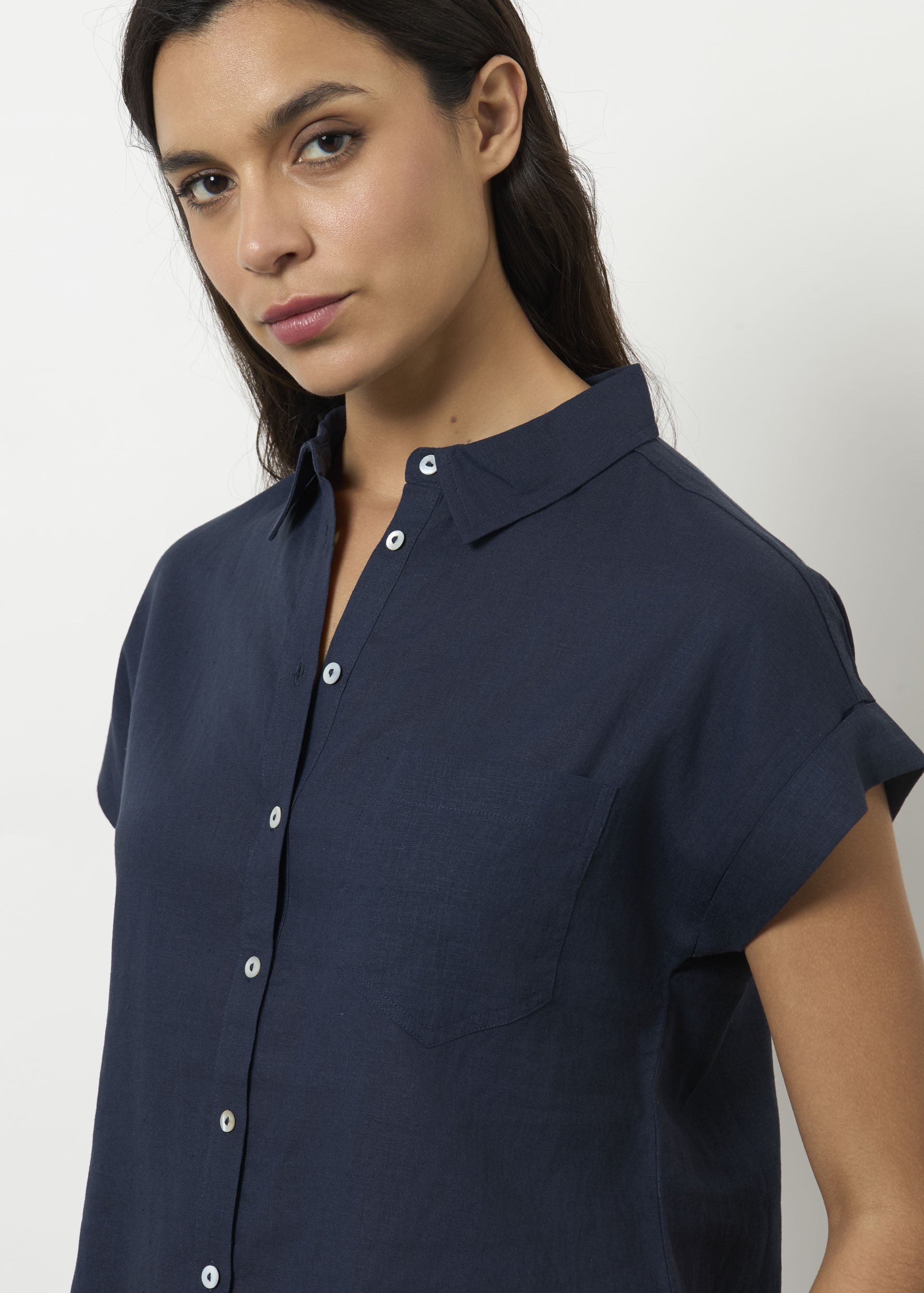 Camicia in misto lino boxy