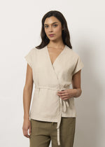 Camicia kimono in misto lino