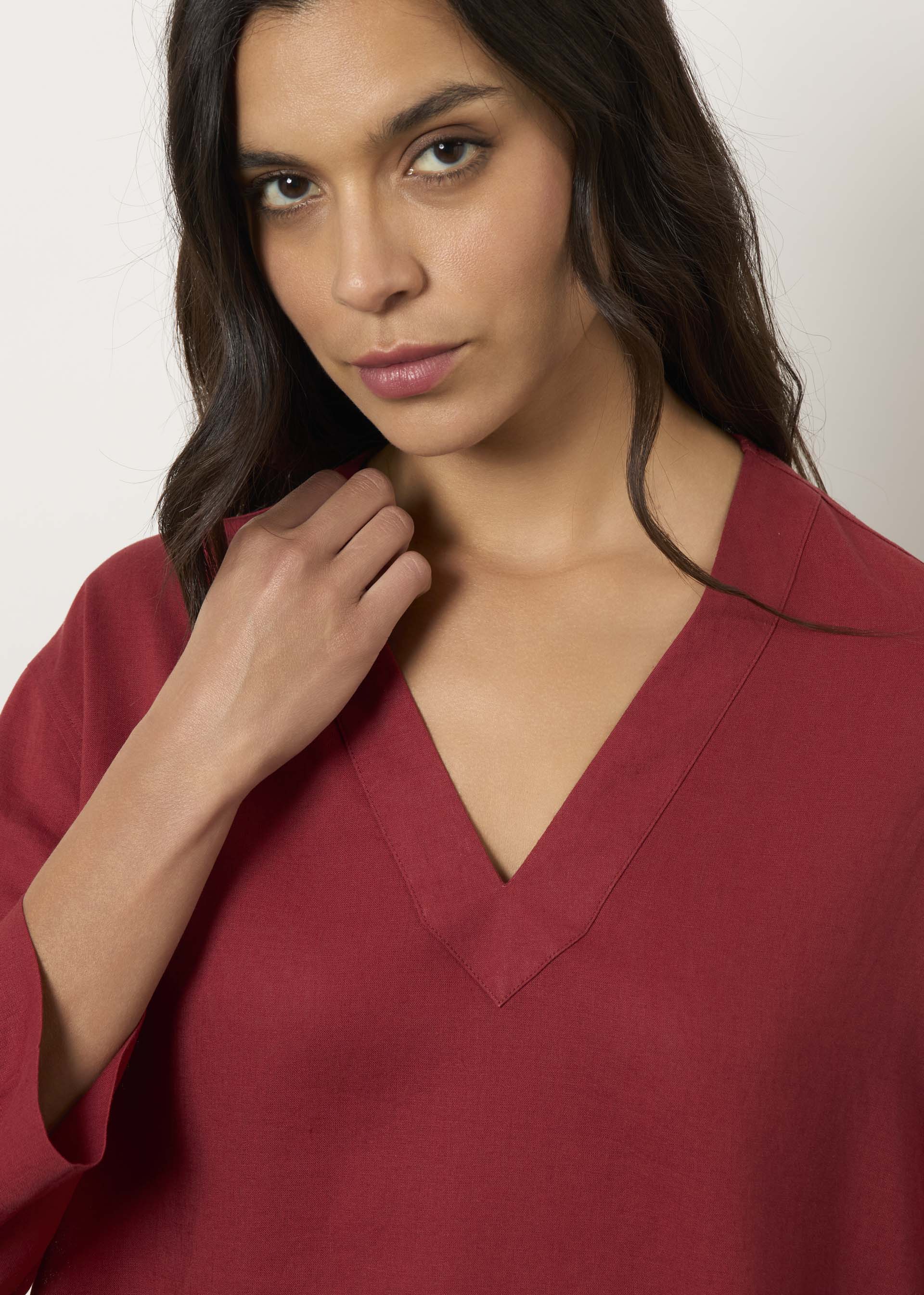 Blusa in misto lino