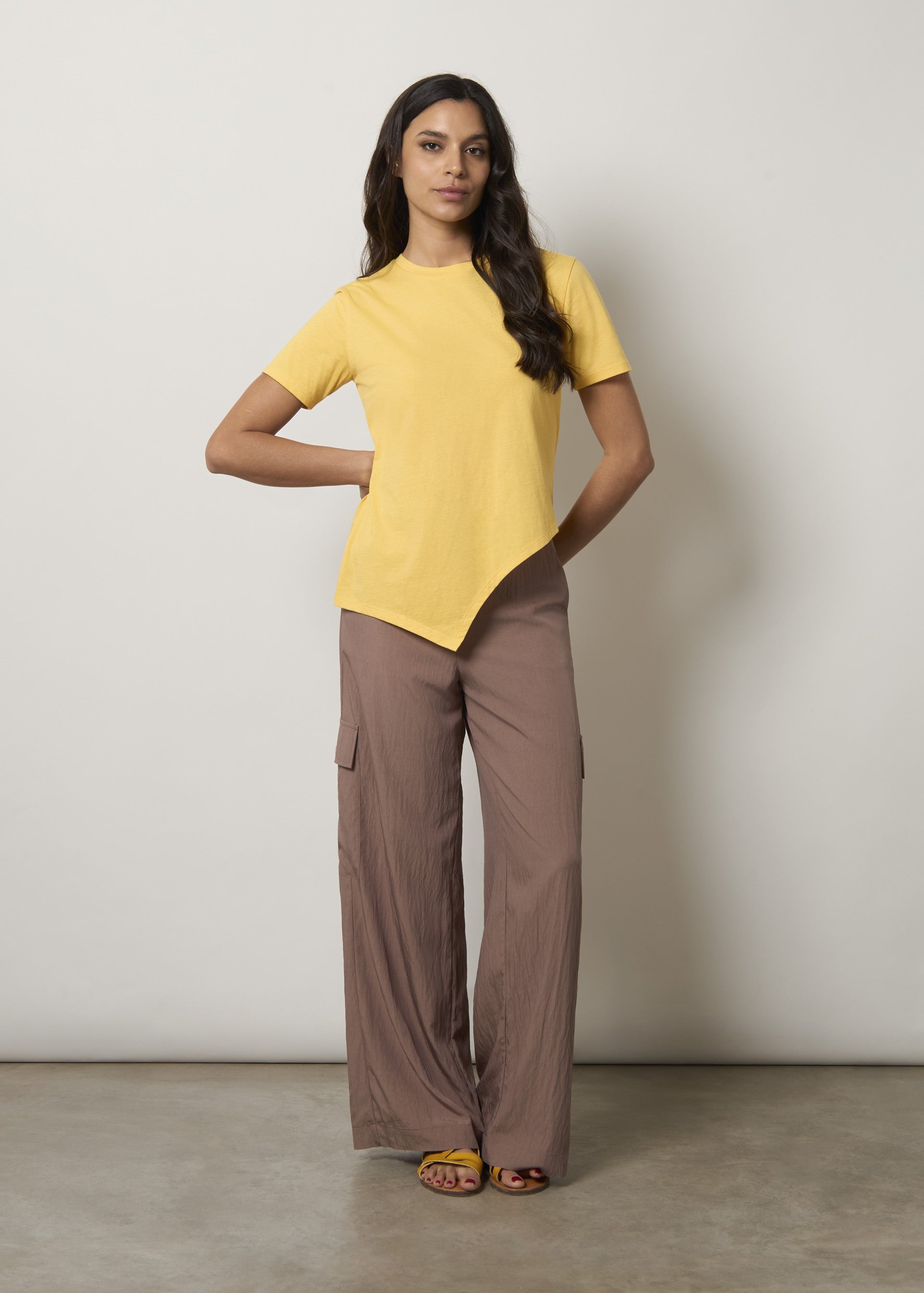 T-shirt in puro cotone bi-materica