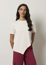 T-shirt in puro cotone bi-materica