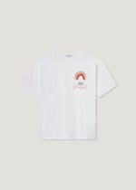 T-shirt over stampa e ricamo