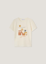 T-shirt in cotone stampa e strass