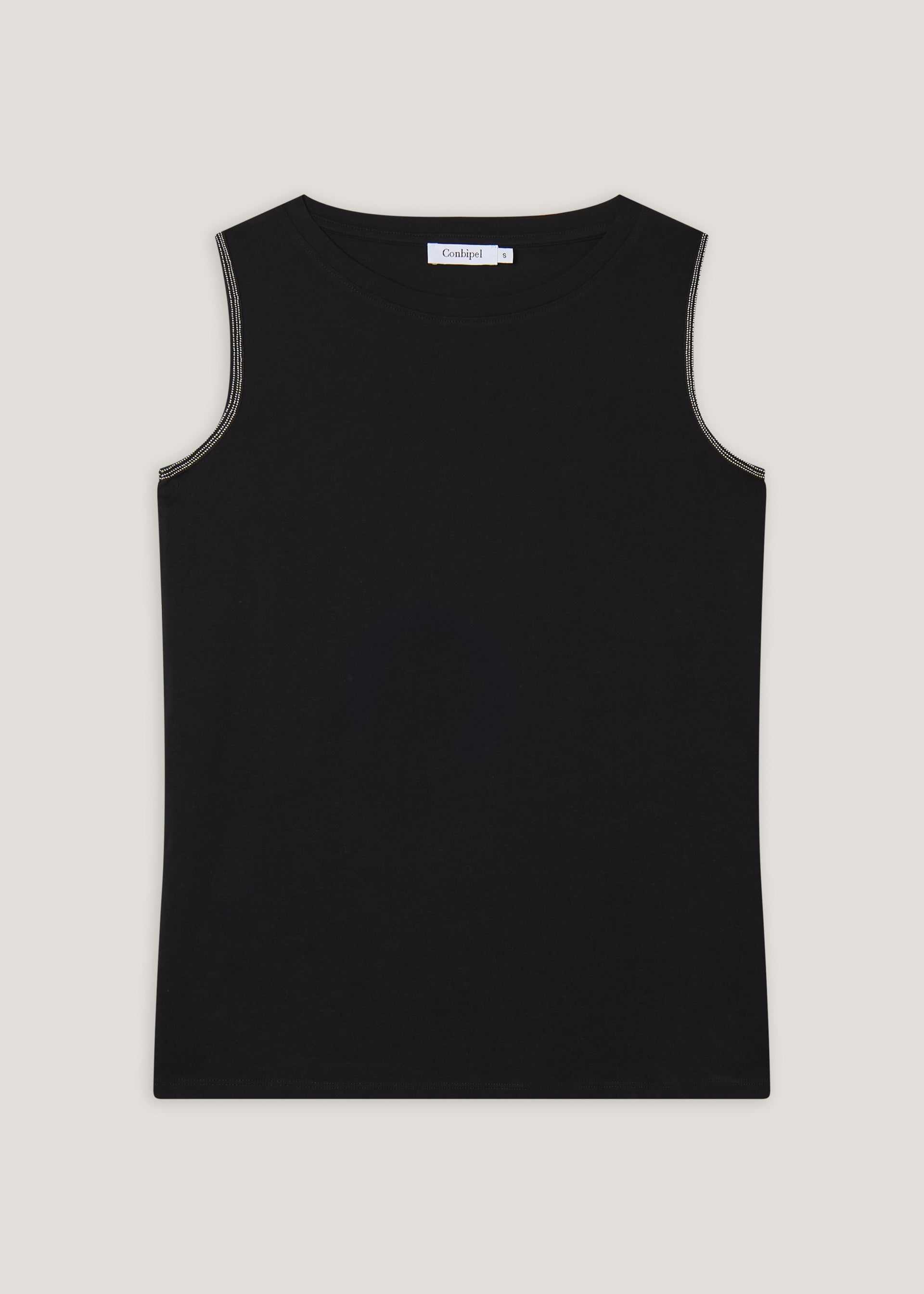 Top in puro cotone catana applicata
