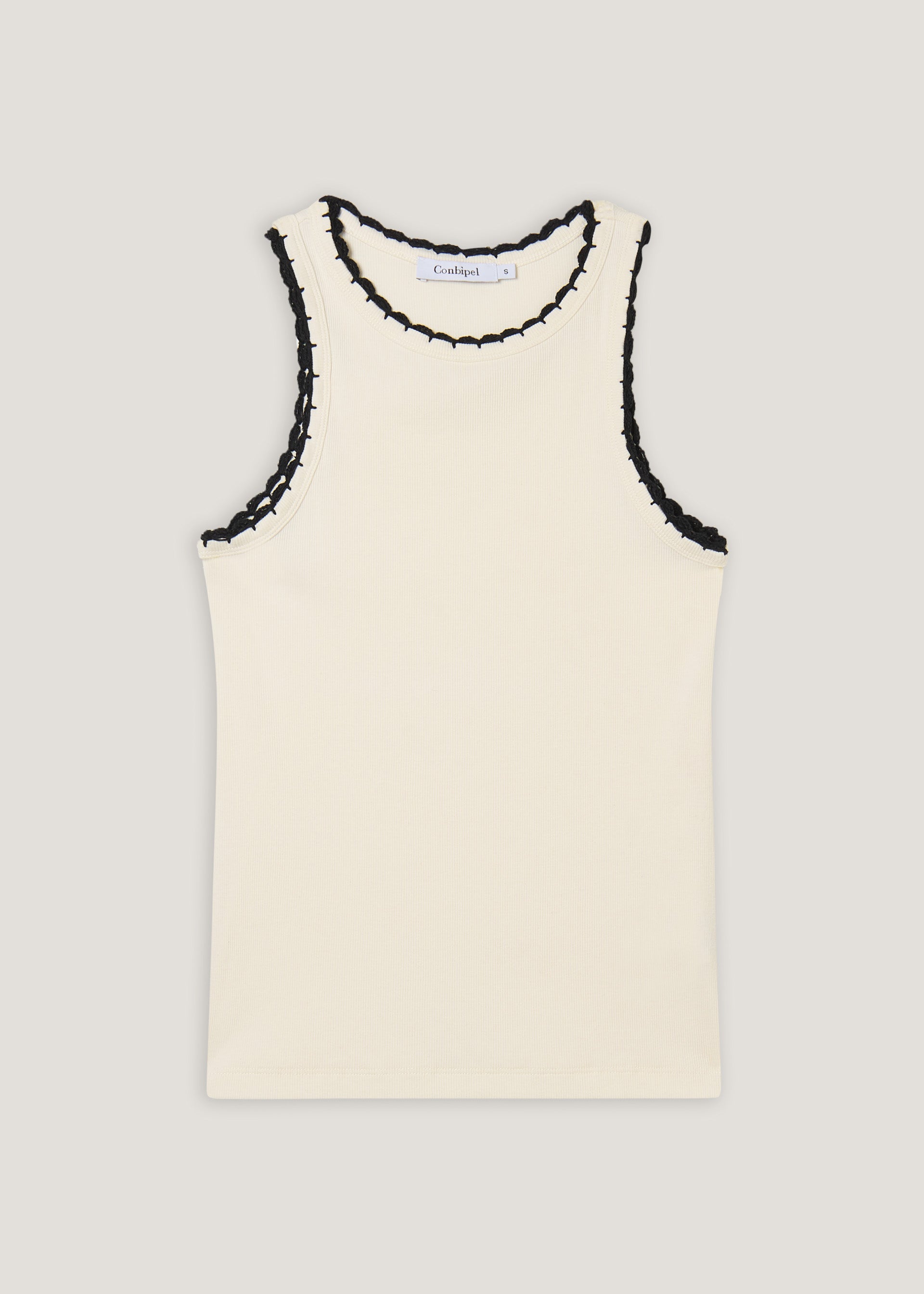 Top in costina di cotone elasticizzata
