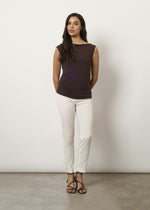Top in cotone stretch con arriccio