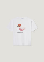 T-shirt over stampa e strass