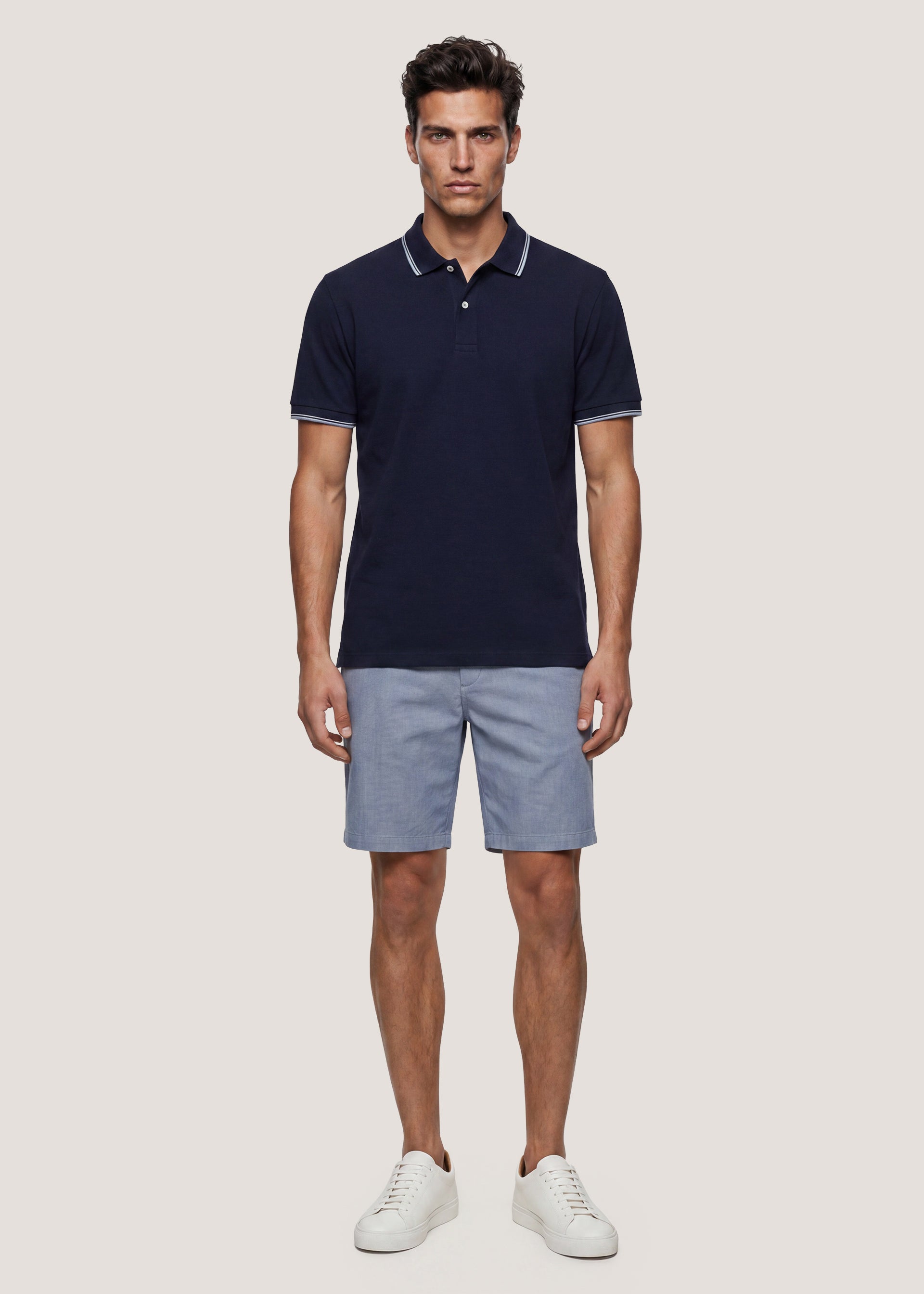 Bermuda seersuker in cotone stretch