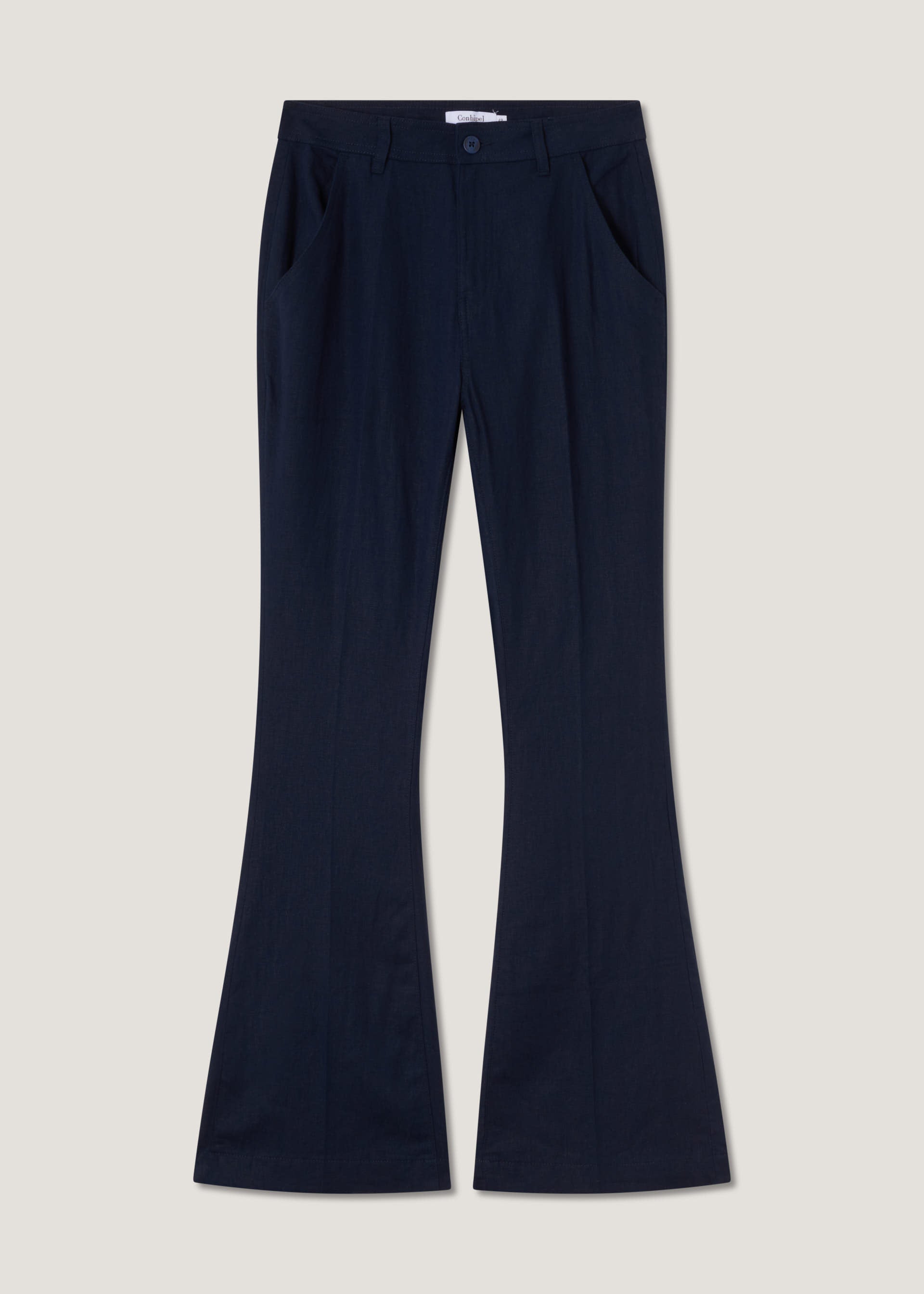 Pantaloni scampanati in misto lino