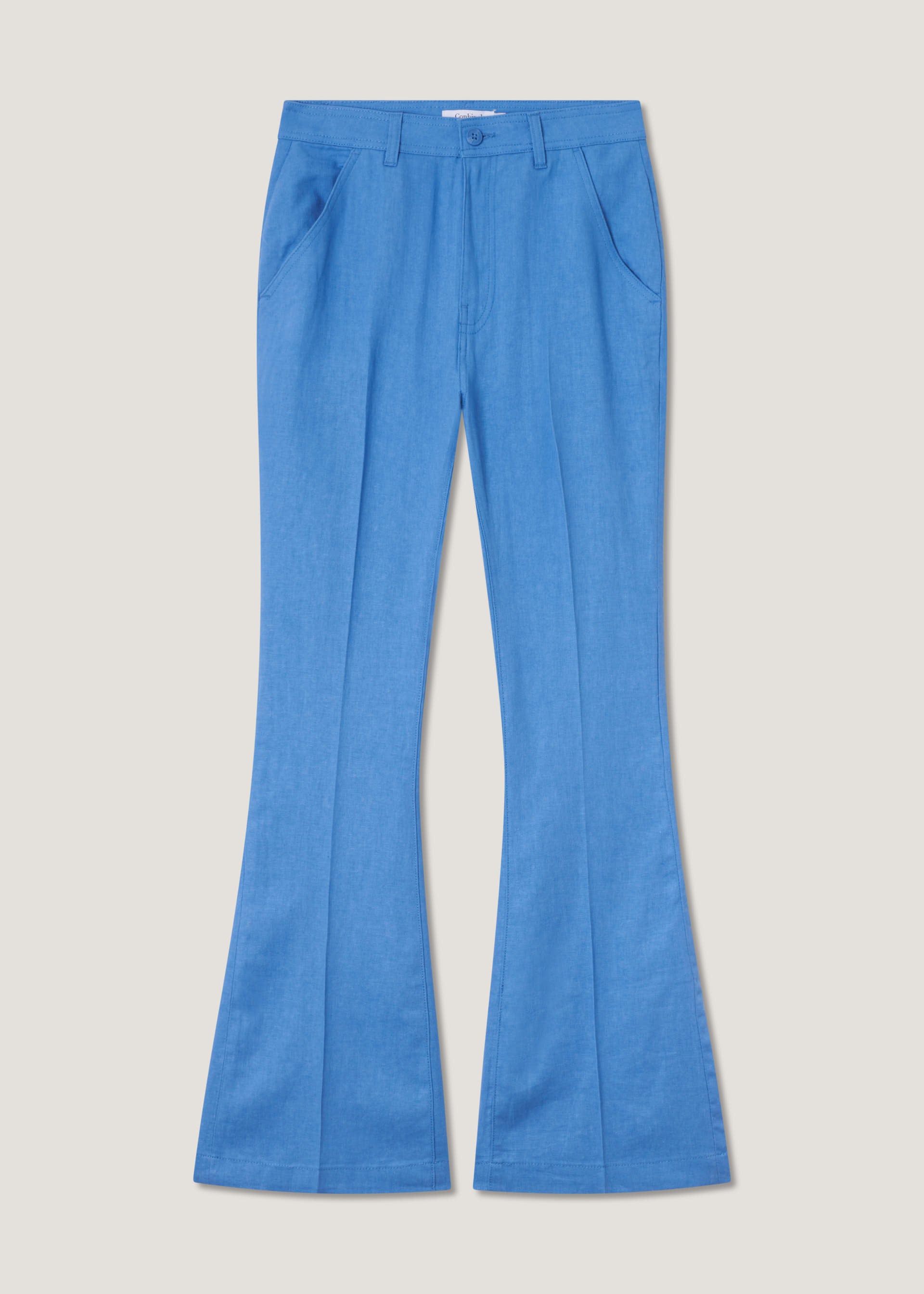 Pantaloni scampanati in misto lino