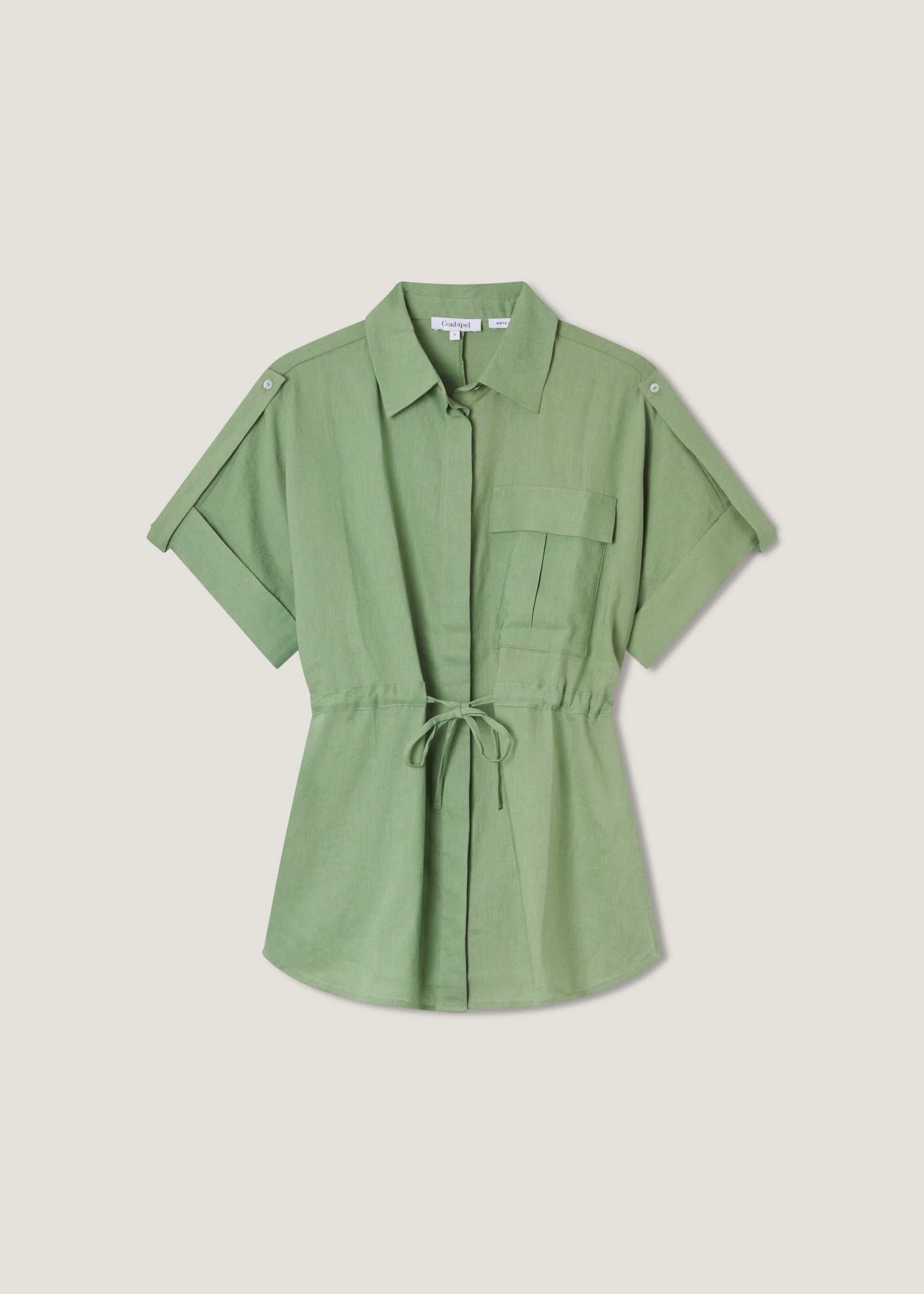 Camicia a kimono in misto lino