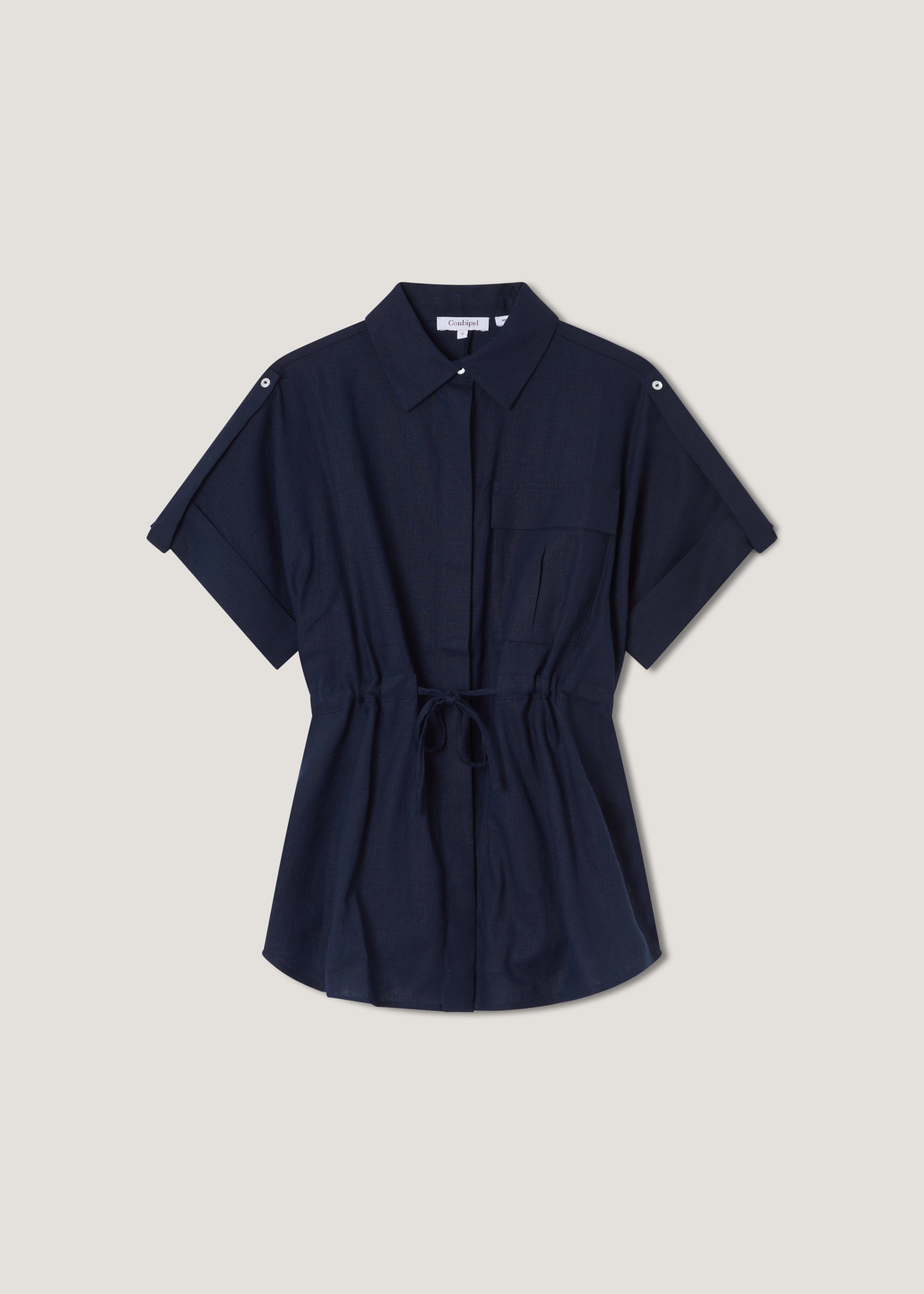 Camicia a kimono in misto lino